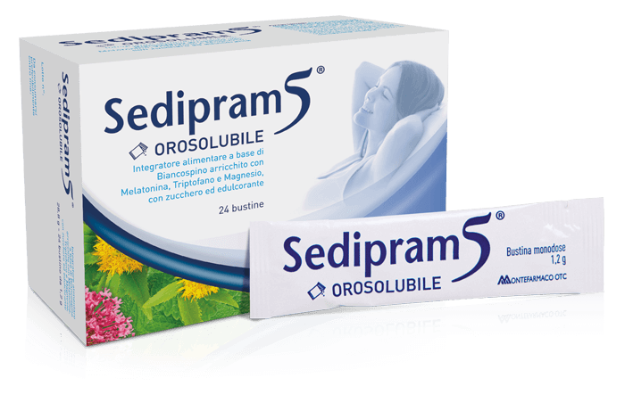Sedipram 5 Orosolubile Integratore Rilassante 24 Bustine Stick