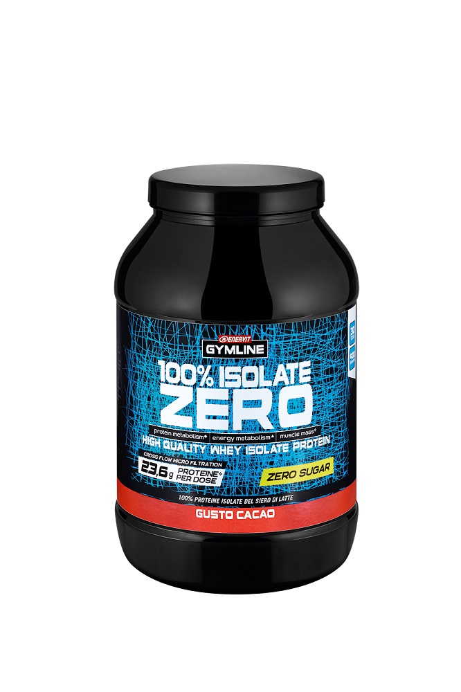 Enervit Gymline 100% Whey Protein Isolate Zero Integratore Proteico Gusto Cacao 900 gr