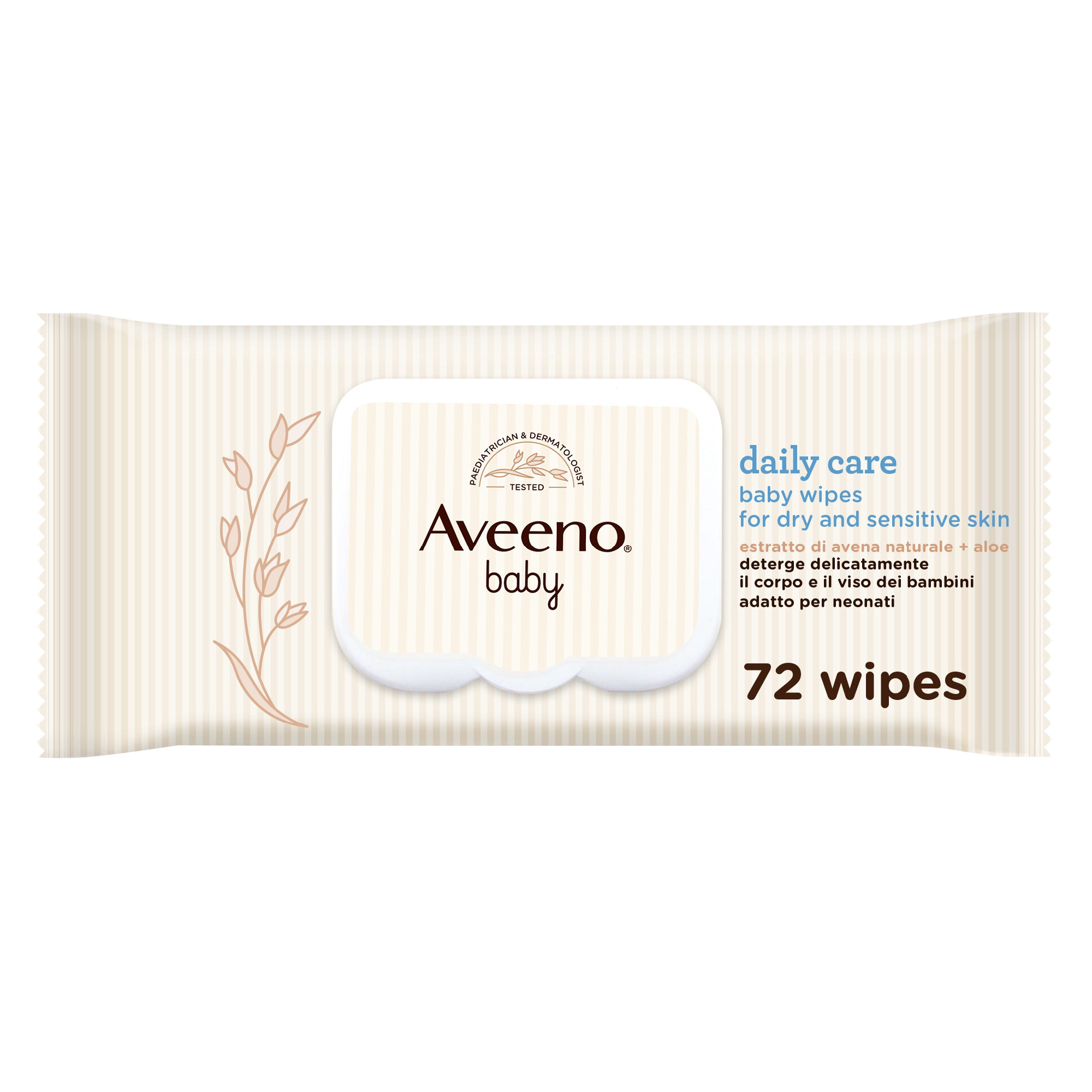 Aveeno Baby Daily Care Salviettine Detergenti Neonato 72 Pezzi