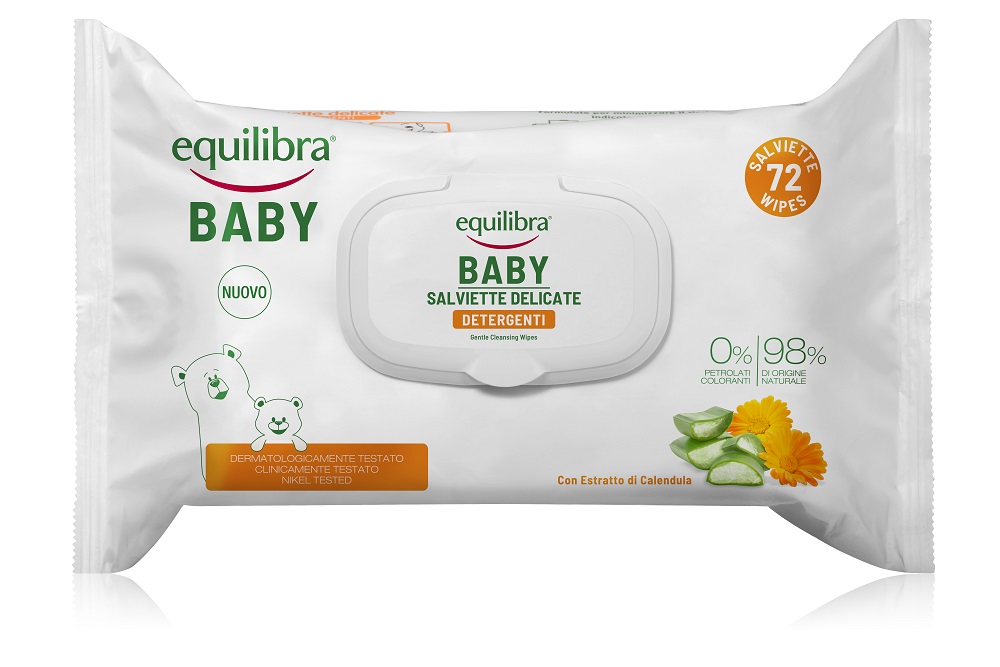 Equilibra Baby Salviette Detergenti Delicate per Bambini 72 Salviette