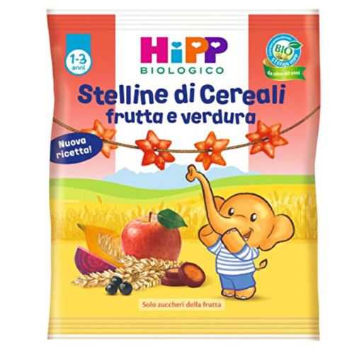 Hipp Bio Stelline di Cereali Frutta e Verdura Snack Bambini 30 g