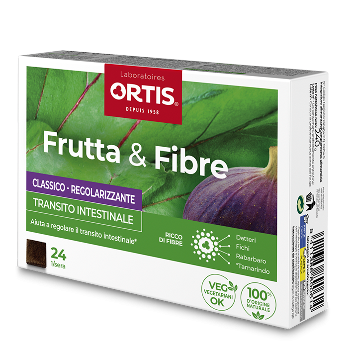 Frutta e Fibre Classico Integratore per il Transito Intestinale Pigro Frequente 24 Cubetti
