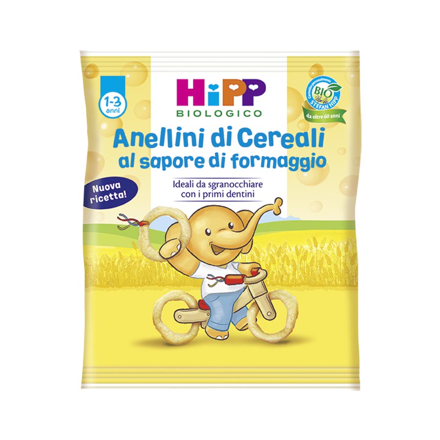 HiPP Biologico Anellini di Cereali al Sapore di Formaggio