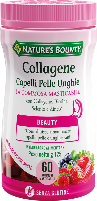 Nature's Bounty Collagene Capelli Pelle Unghie Integratore 60 Gommose Masticabili