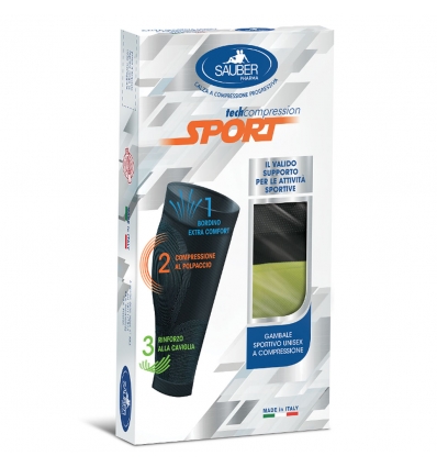 Sauber gambale sport unisex nero bordo giallo fluo xl