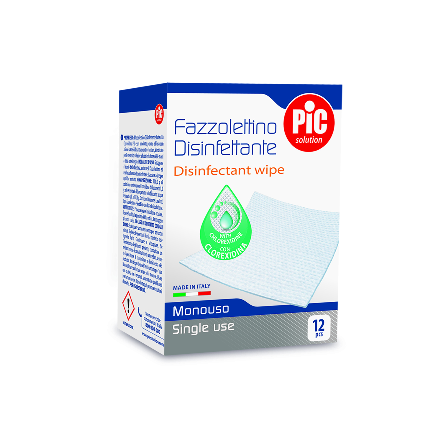 Pic Solution Fazzolettini Disinfettanti 12 Pezzi
