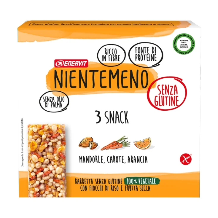 Enervit Nientemeno Barretta Mandorle Carote e Arancia Senza Glutine 3 x 33 gr
