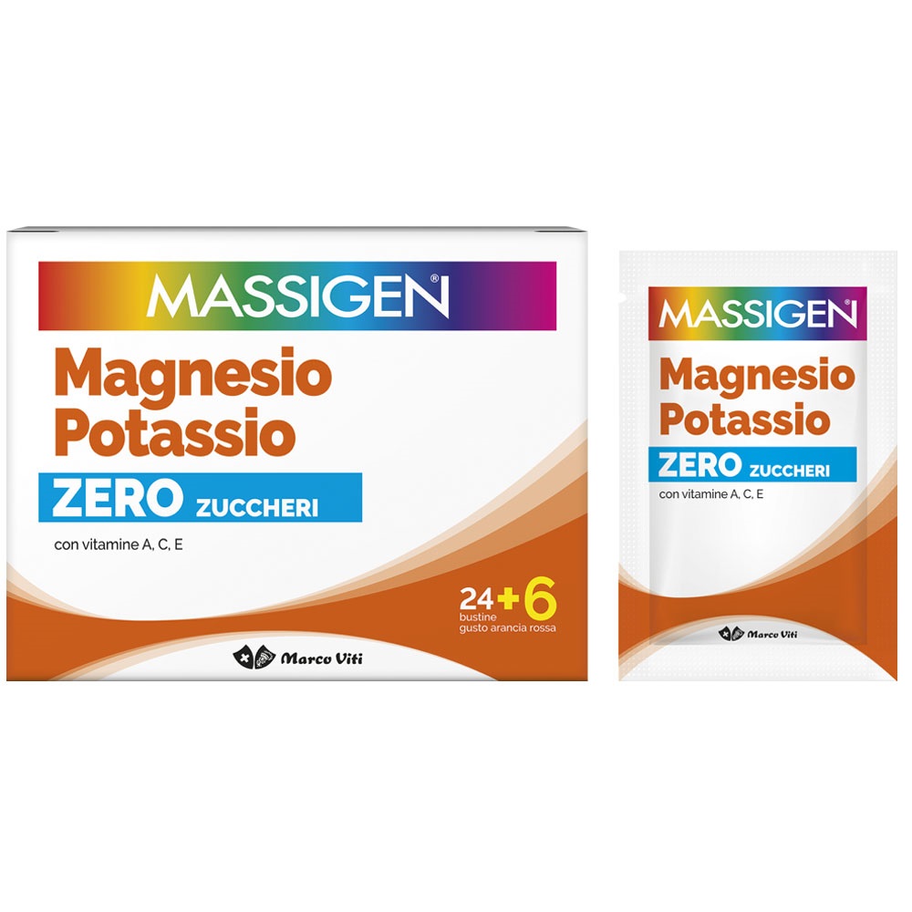 Massigen Magnesio e Potassio Zero Zuccheri 24+6 Bustine OMAGGIO