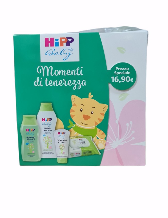 HiPP Cofanetto Shampoo 200ml + Bagno 350ml + Crema 75ml + 20 Salviette