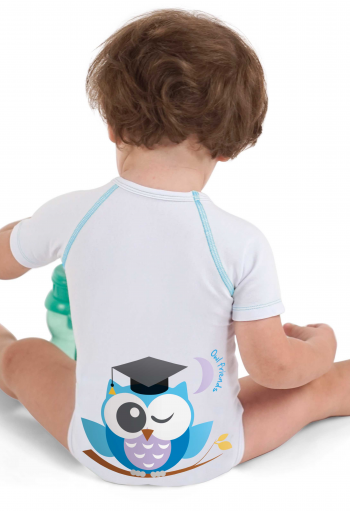 J Bimbi Owl Friends - Body Neonato 0-36 Mesi Bimbo Fantasia Gufo Blu, 3 Body