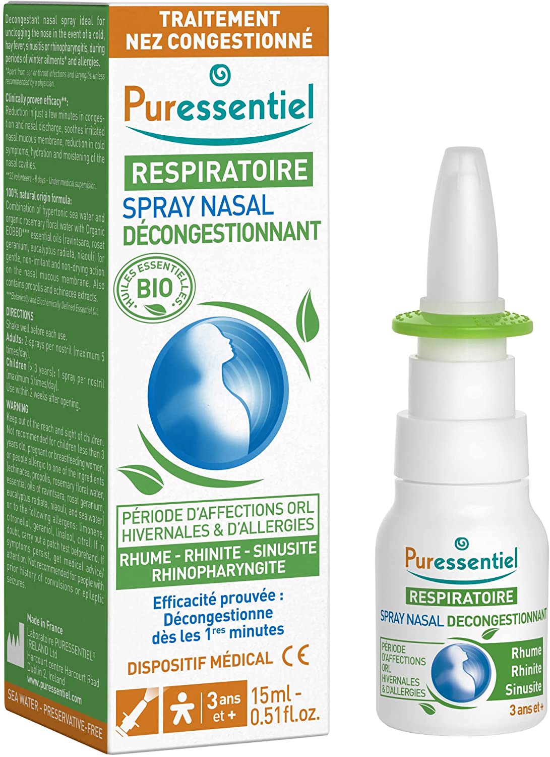 Puressentiel Spray Nasale Ipertonico Bio 15 ml
