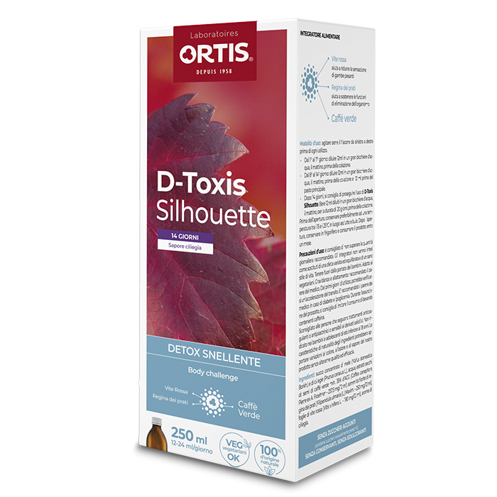 Ortis D-toxis Silhouette Integratore Snellente Sciroppo in Bottiglia da 250 ml