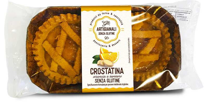 Gli artigianali crostata farcitura zenzero arancia 180 g 6 pezzi