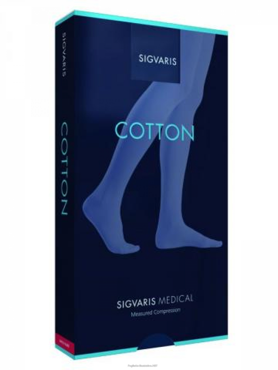 Sigvaris cotton ccl2 calza coscia autoreggente puntini quadrinova nature normal punta aperta xl
