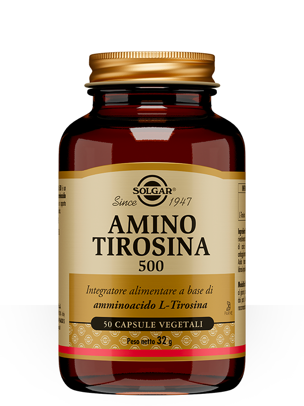 Solgar Amino Tirosina 500 Integratore Tiroide 50 Capsule Vegetali