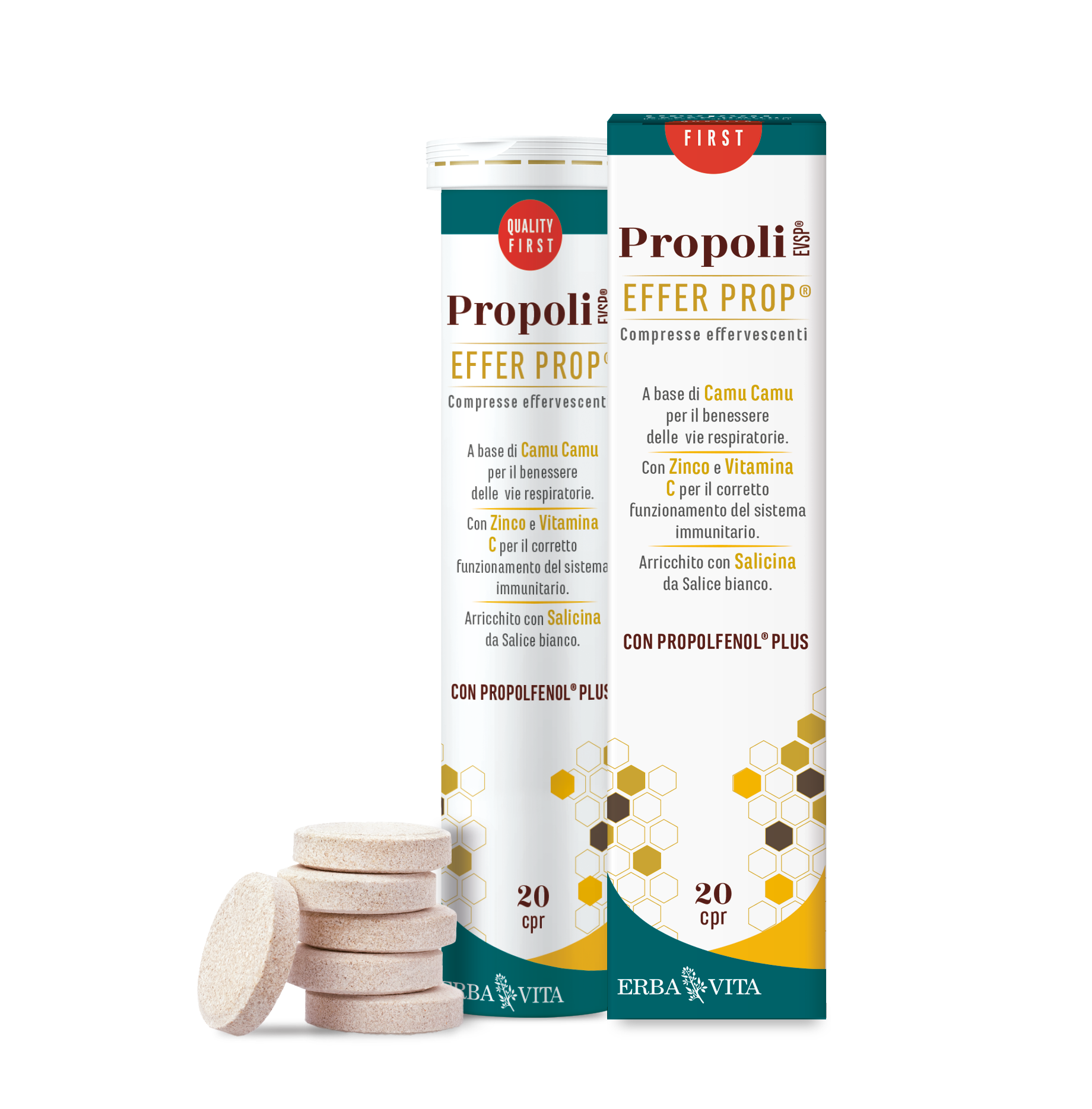 Erba Vita Propoli Effer EVSP Prop Effervescente Integratore Difese Immunitarie 20 Compresse