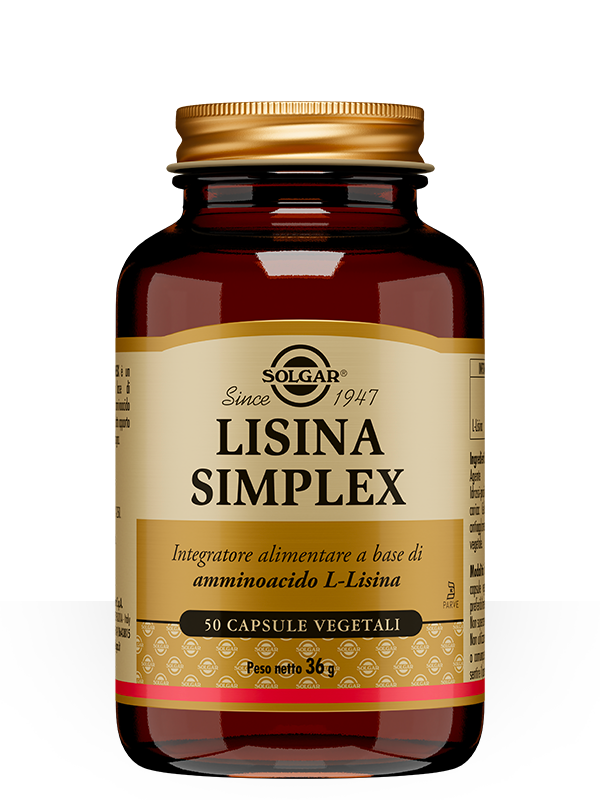 Solgar Lisina Simplex Integratore di Aminoacidi 50 Capsule Vegetali
