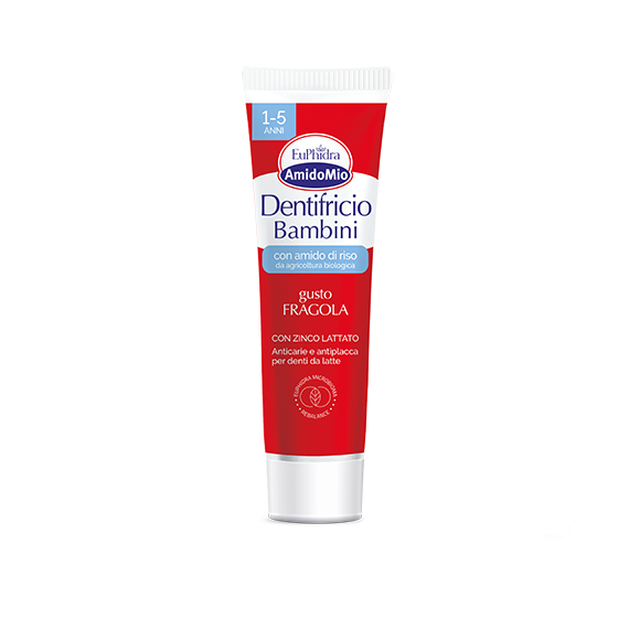 Euphidra Dentifricio Anticarie e Antiplacca per Denti da Latte Gusto Fragola 50 ml