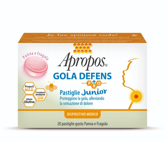 Apropos Gola Defens Pro Junior Gusto Panna e Fragola 20 Pastiglie