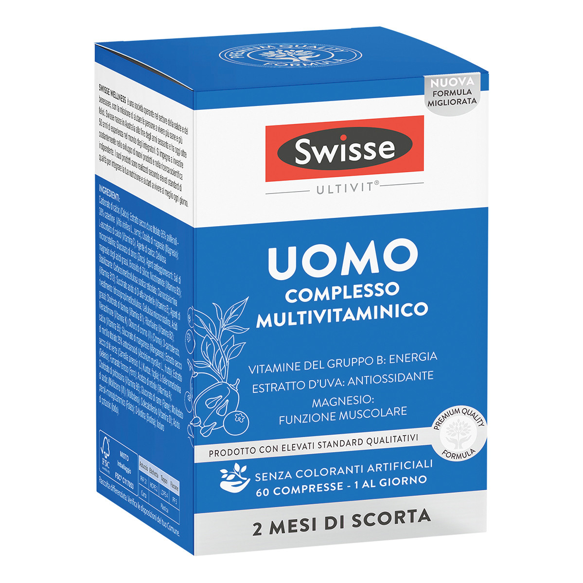 Swisse Multivitaminico Uomo Integratore di Vitamine 60 Compresse