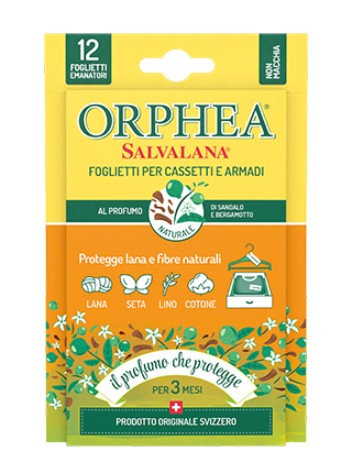 Orphea Salvalana - Foglietti per Cassetti e Armadi Sandalo Bergamotto, 12 fogli