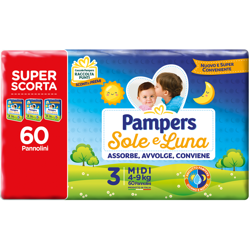 Pampers Sole e Luna Midi 3 4-9kg