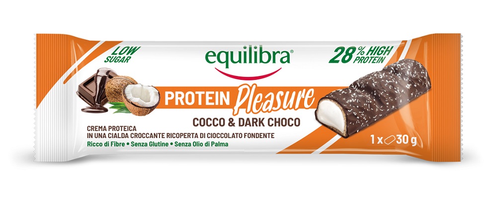 Equilibra Protein Pleasure Cocco & Dark Choco Barretta Proteica 1 Barretta da 30 g