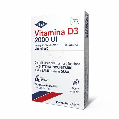 Ibsa Vitamina D3 2000 UI Integratore di Vitamina D3 30 Film Orodispersibili