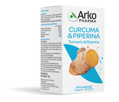 Arkocapsule Curcuma + Piperina Bio Integratore Per Articolazioni 130 Capsule