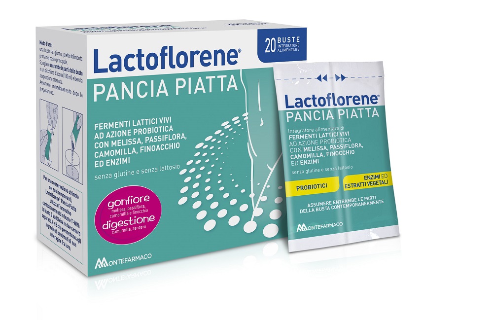 Lactoflorene Pancia Piatta Integratore Gonfiore Addominale PROMO 30 Bustine