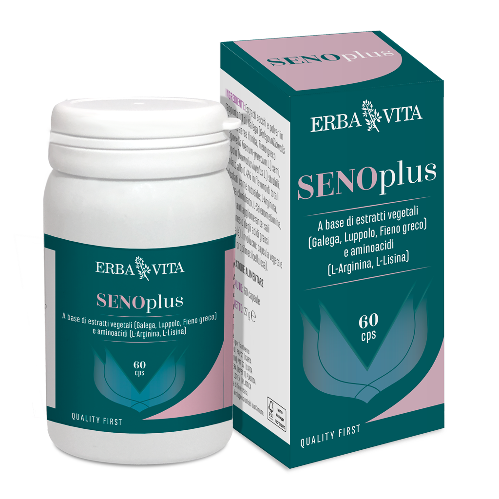 Erba Vita Seno Plus Integratore per Gravidanza, Allattamento e Menopausa 60 Capsule