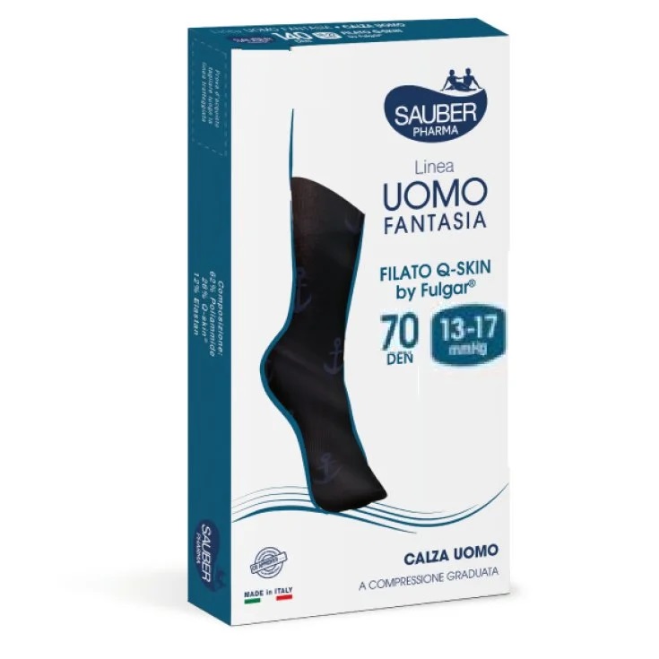 Calza sauber uomo qskin 70 pois royal ver/bia nero l/xl