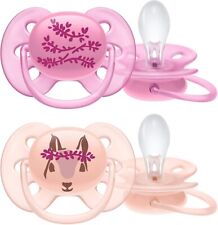 Avent ultra soft succhietto flower/squirrel femmina 6-18 mesi old scf223/22 2 pezzi