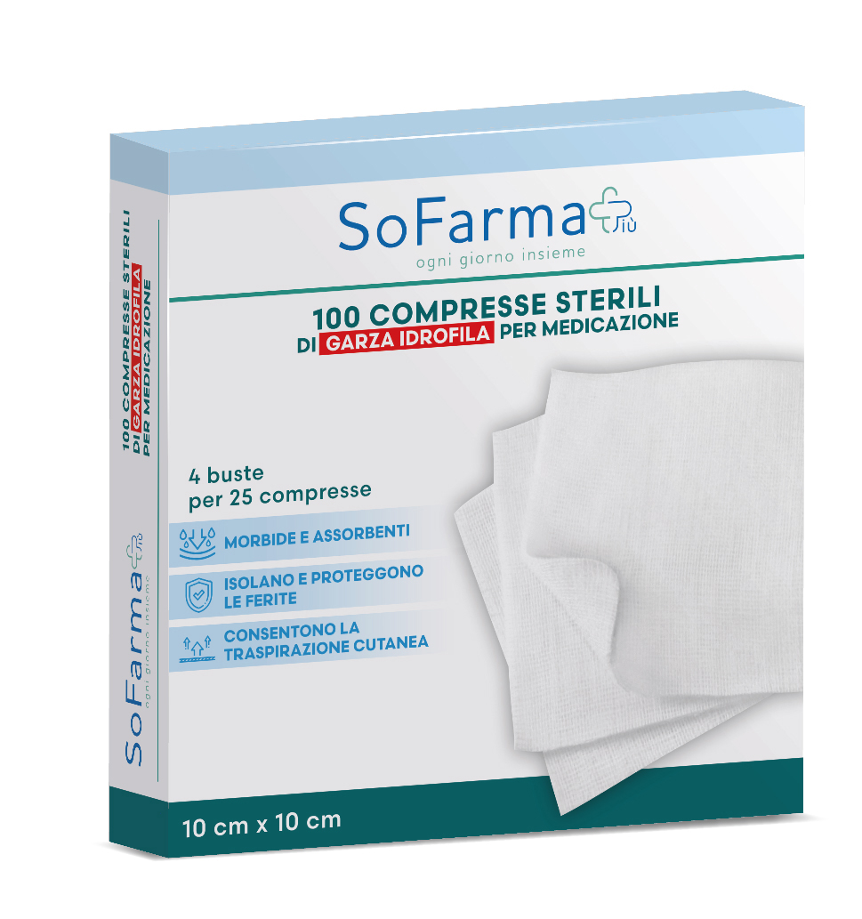 Compressa in cotone sofarmapiu' 10x10 cm 100 pezzi