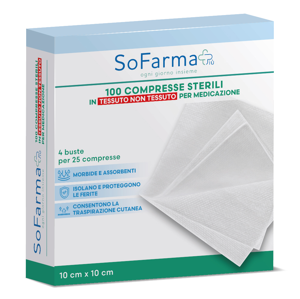 Compressa in tnt sofarmapiu' 10x10 cm 100 pezzi