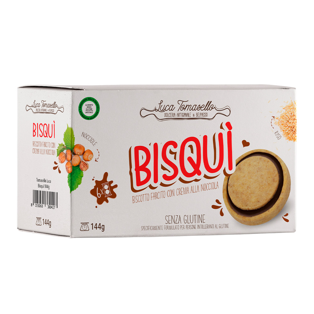Bisqui' biscotto farcito crema nocciola 144 g