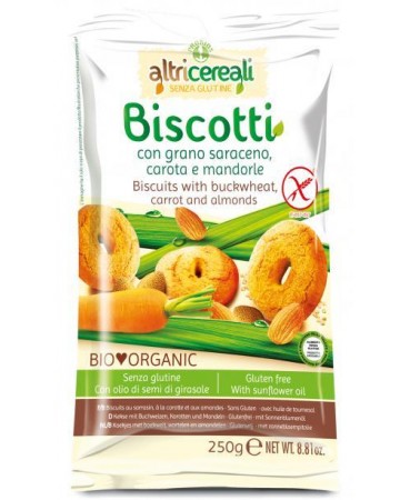 AltriCereali Biscotti Al Grano Saraceno Carote Mandorle Biologico 250 g