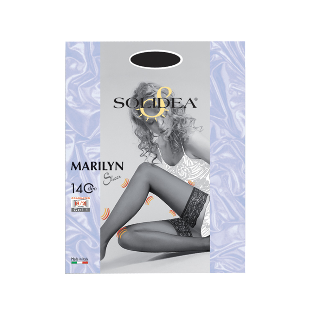 Solidea Marilyn Sheer 140 DEN Calza Autoreggente Compressiva Colore Nero Taglia 1