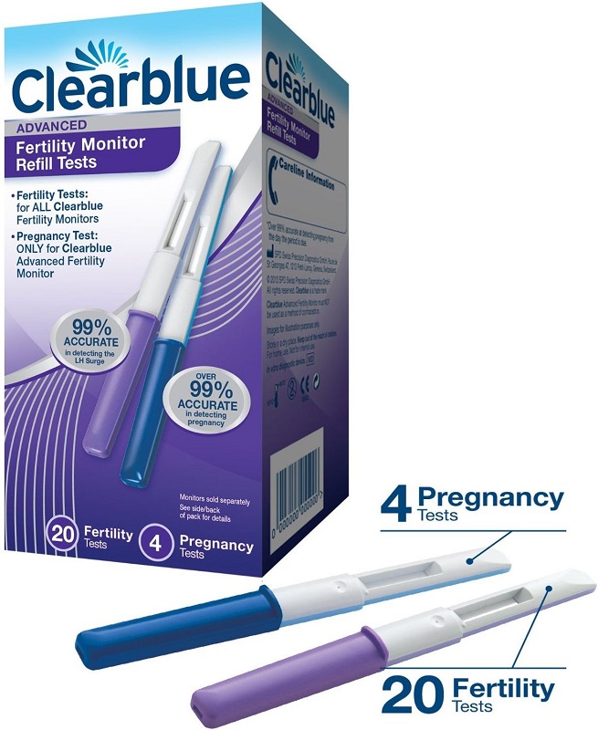 Clearblue Advanced Test di Ricambio per Monitor di Fertilità 20 Test di Fertilità + 4 Test di Gravidanza