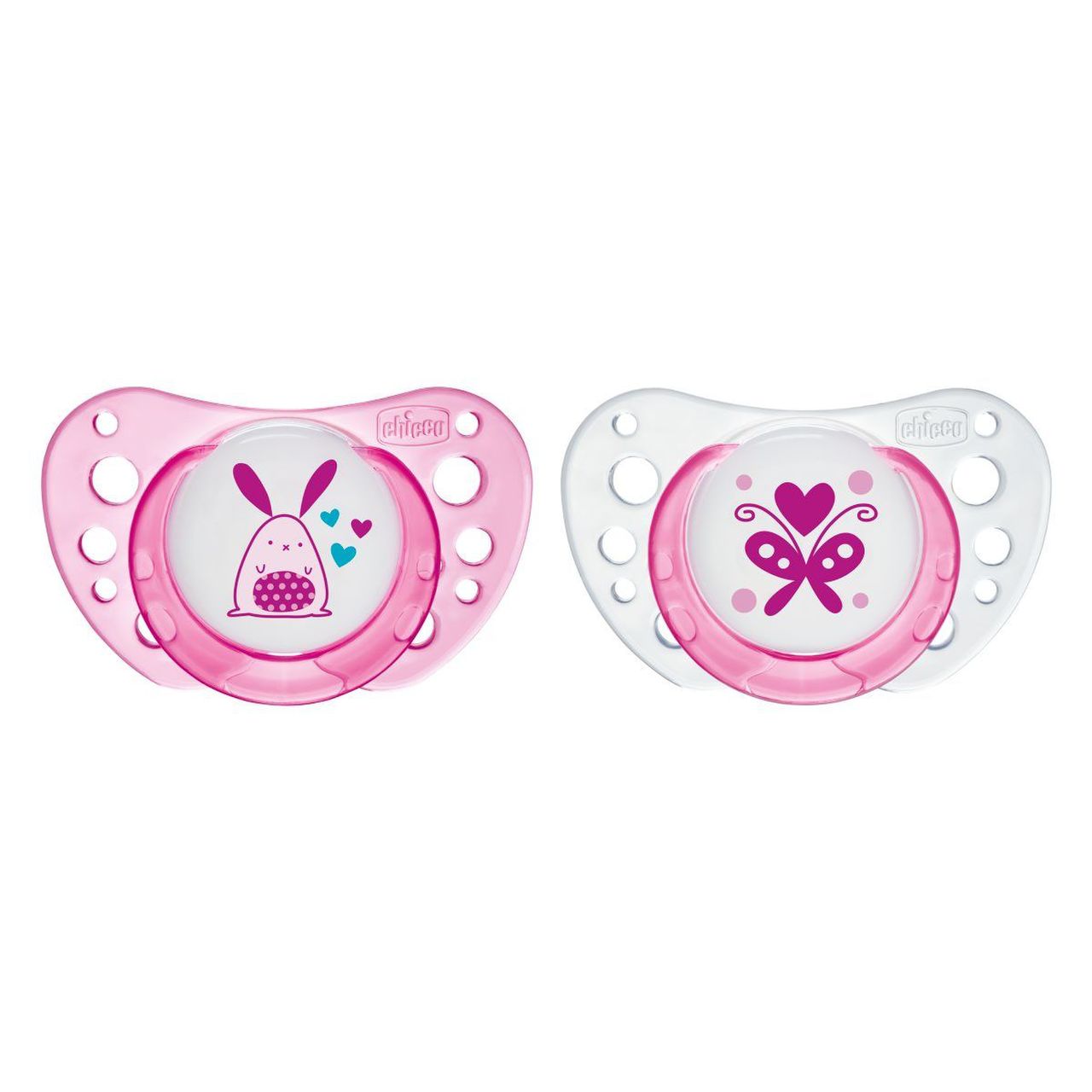 Chicco Physio Air Succhietto Caucciu Girl 0-6 Mesi 2 Pezzi