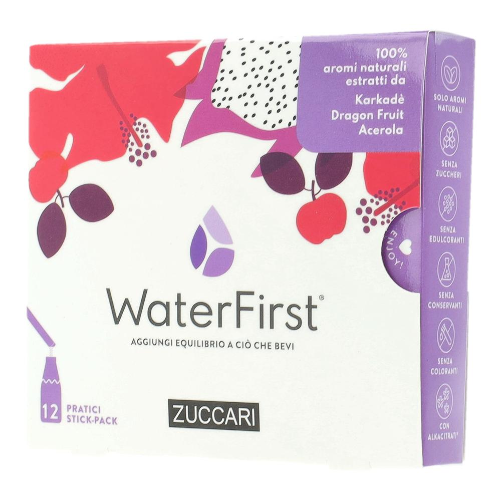 Zuccari WaterFirst - Aromatizzatore per Acqua Karkadè Dragon Acerola, 12stick
