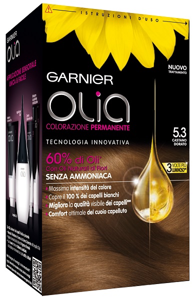 olia colorazione per capelli castano dorato n. 5,3