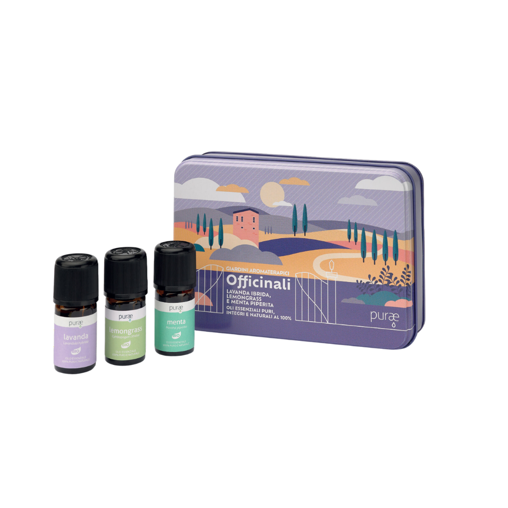 Purae Cofanetto Con Oli Essenziali Bio Giardini Aromaterapici Officinali