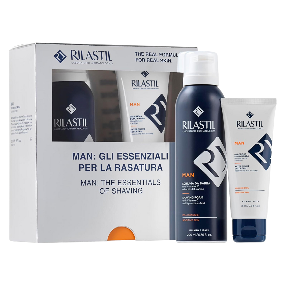 Rilastil cofanetto man 1 rilastil man gel dopobarba 75 ml + 1 rilastil man gelcrema contorno occhi 15 ml