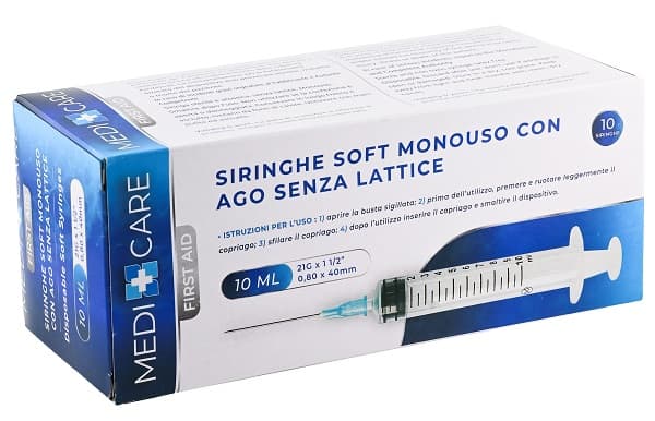 Siringa soft capacita' 10ml ago gauge 21 confezione 10 pezzi