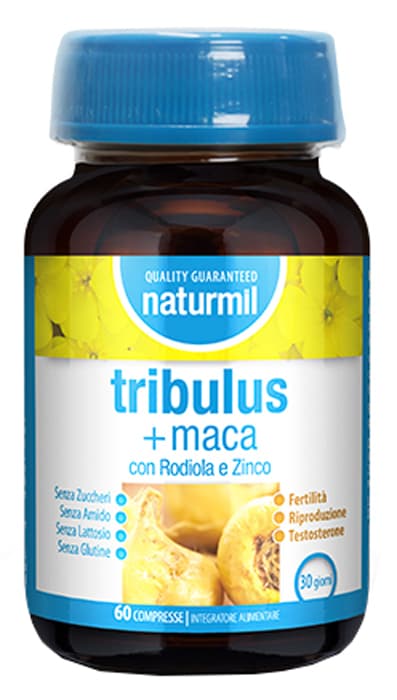 Dietmed Naturmil - Tribulus + Maca con Rhodiola e Zinco, 60 Compresse