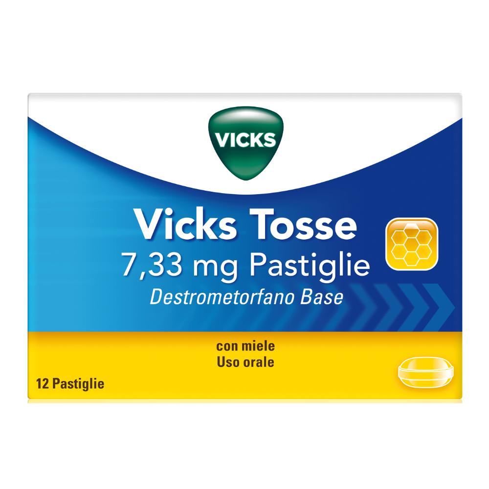 Vicks tosse pastiglie al miele sedativo tosse secca 12 pastiglie