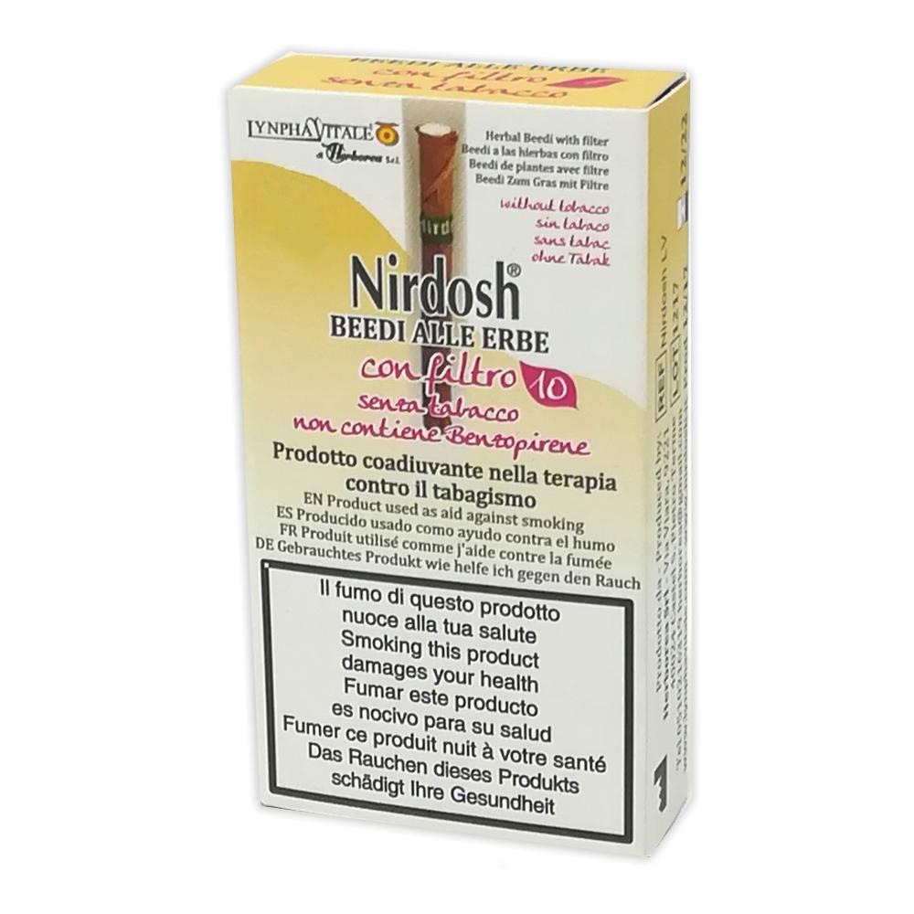 Nirdosh Beedi Sigarette naturali alle erbe con filtro 10 Beedi alle Erbe